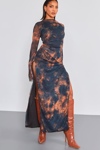 Abito lungo tie and dye - Nero