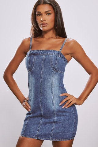 Abito taglio dritto in jeans - Indaco