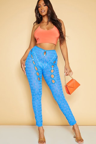 Leggings in pizzo - Blu