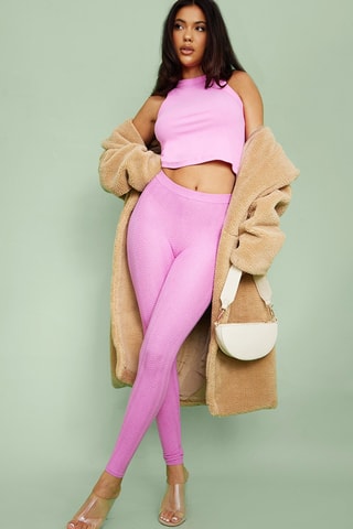Leggings a vita alta - Rosa