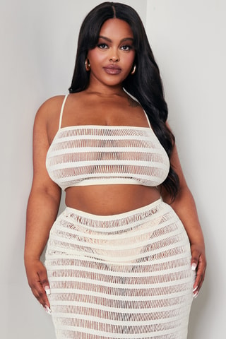 Crop top e gonna - Crema