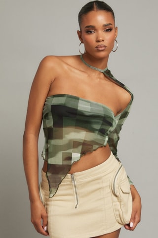 Crop top asimmetrico - Verde