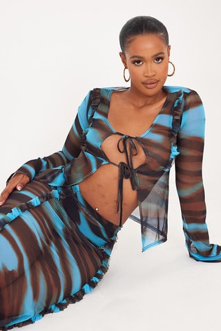 Crop top e gonna - Blu