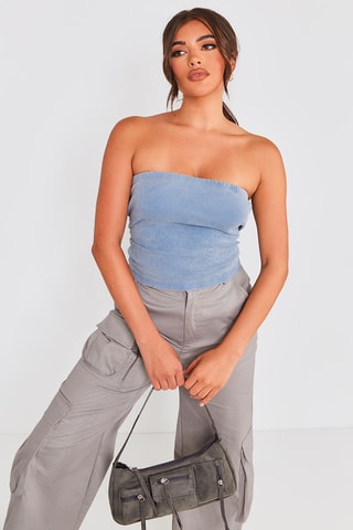 Top bustier - Azzurro
