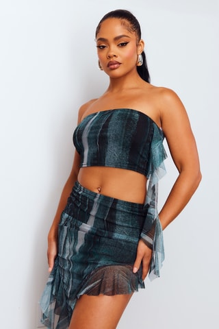 Crop top e gonna - Blu scuro