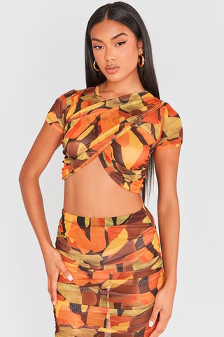 Crop top e gonna - Arancione