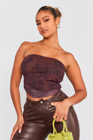Crop top bustier - Marrone