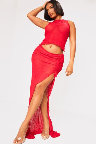 Crop top e gonna - Rosso
