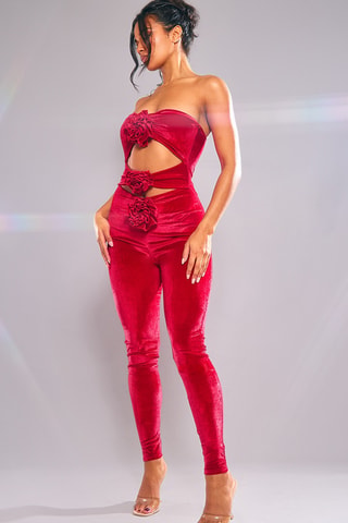 Strapless Jumpsuit - Rood