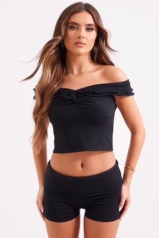 Crop top e shorts - Nero
