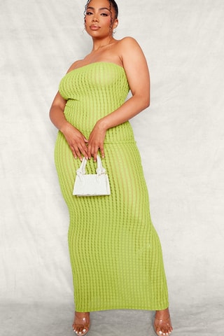 Strapless Jurk - olijfgroen