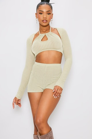 Crop top e shorts - Verde chiaro