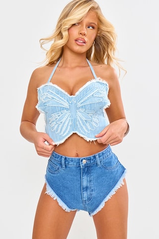 Crop top in jeans - Celeste