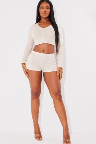 Crop top e shorts - Beige