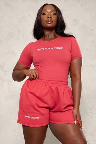 Shorts a vita alta - Rosso