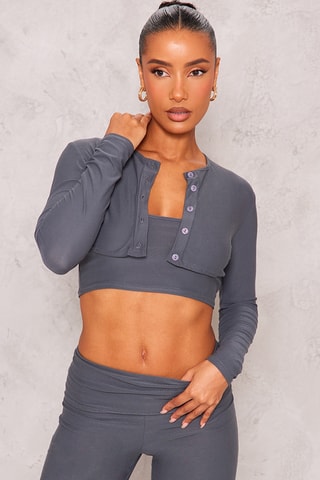 Cardigan e leggings - Grigio e antracite