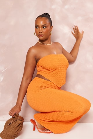 Top e pantaloni wide legs - Arancione