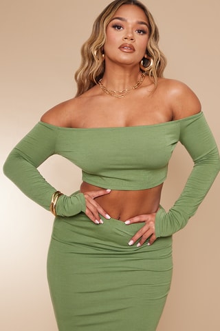 Crop top e gonna - Verde