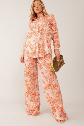 Camicia e pantaloni palazzo - Arancione