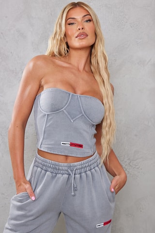 Top bustier - Grigio