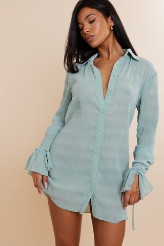 Abito a camicia - Verde acqua