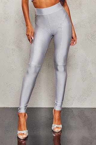 Leggings a vita alta - Argentato