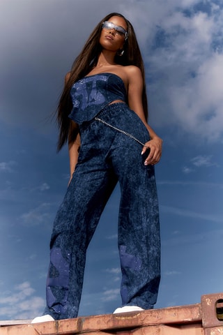 Jeans a vita alta - Blu