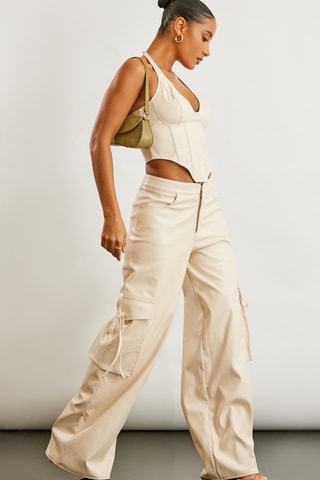 Top e pantaloni cargo - Beige