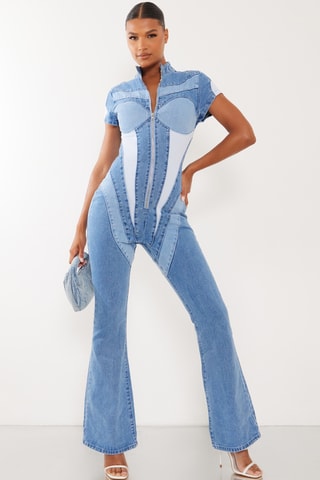 Tuta in jeans - Celeste