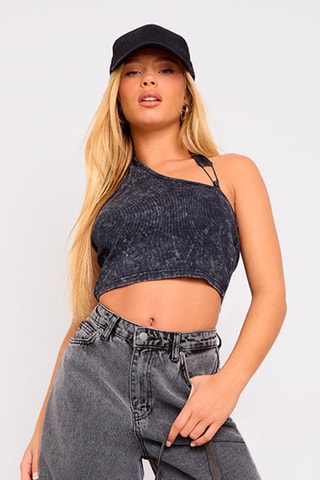 Crop top - Antracite melange