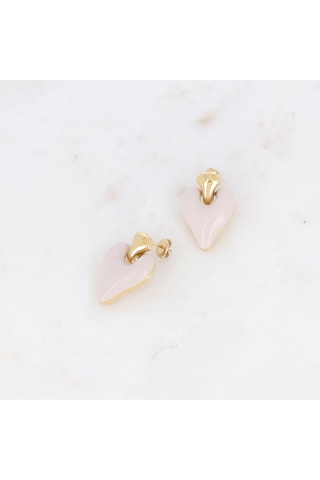 Boucles d'oreilles - Doré et beige