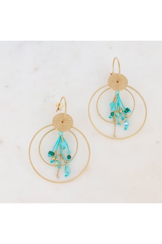 Boucles d'oreilles - 
Amazonites et malachites