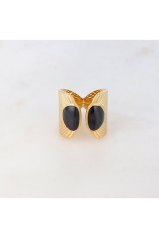 Bague - Doré et noir