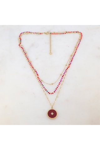 Collier - Doré et rouge