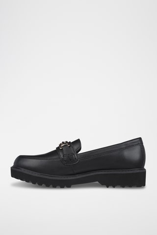 Mocassins à talons en cuir Marlies - Noir