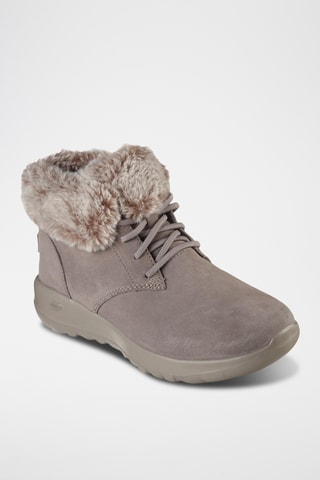 Bottines fourrées en cuir On-The-Go Joy - Taupe