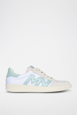 Zapatillas de piel New Wave Cup - Blanco y celeste