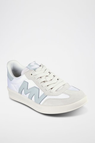 Zapatillas de piel New Wave Cup - Blanco y celeste
