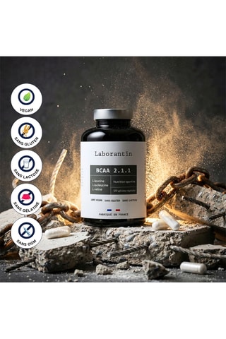 BCAA 2.1.1 - 120 gélules végétales  - Cure de 30 jours