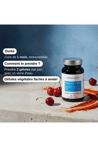 Cellulite 3-en-1 - 60 gélules végétales - Cure de 30 jours