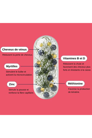 Chute de Cheveux Femme - 60 gélules végétales  - Cure de 30 jours