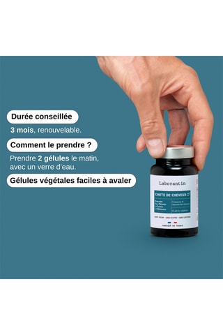 Chute de Cheveux Homme - 60 gélules végétales  - Cure de 30 jours