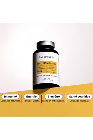 Multivitamines 30 - 60 gélules végétales - Cure de 30 jours