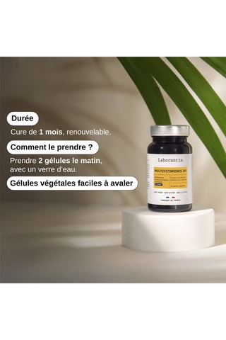 Multivitamines 30 - 60 gélules végétales - Cure de 30 jours