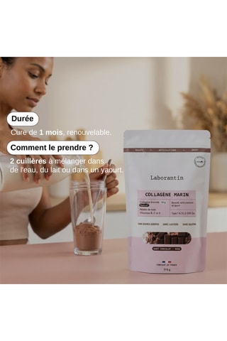 Collagène en poudre chocolat - 375 g - Cure de 30 jours