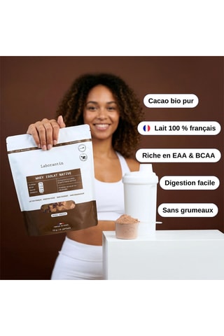 Whey native isolat chocolat bio - 750 g - Cure de 30 jours