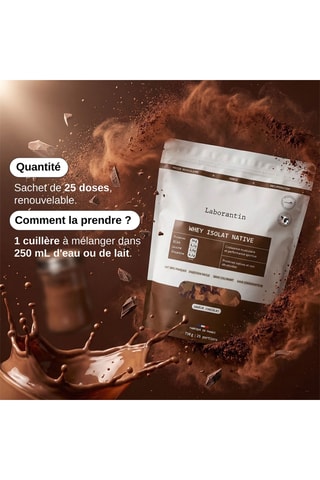 Whey native isolat chocolat bio - 750 g - Cure de 30 jours