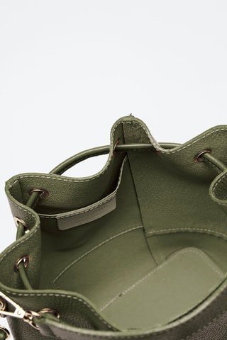 Bolso saco de piel bovina Champs Elysé - Verde - Caqui