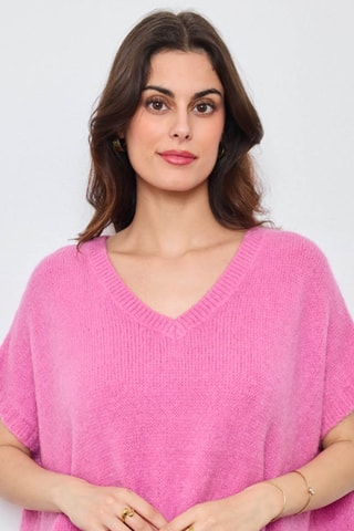 Jersey oversize de kid mohair y lana - Rosa