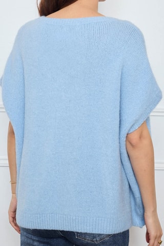 Jersey oversize de kid mohair y lana - Azul claro